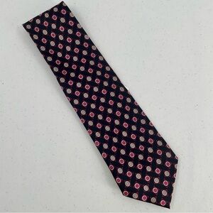 NWT Vintage Mistero by Sirco 100% Silk Korean Burgundy Black Taupe Raspberry Tie
